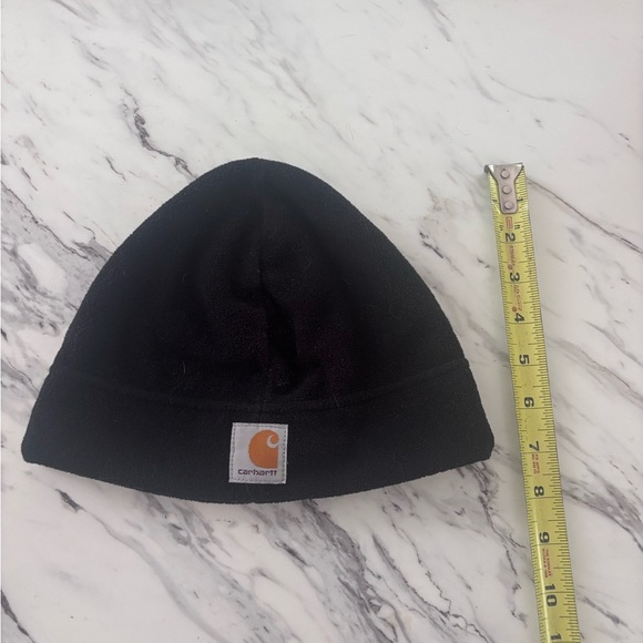 Carhartt Fleece Beanie Hat Black Cap Unisex Winter Hat Warm Fitted One Size - Picture 3 of 4